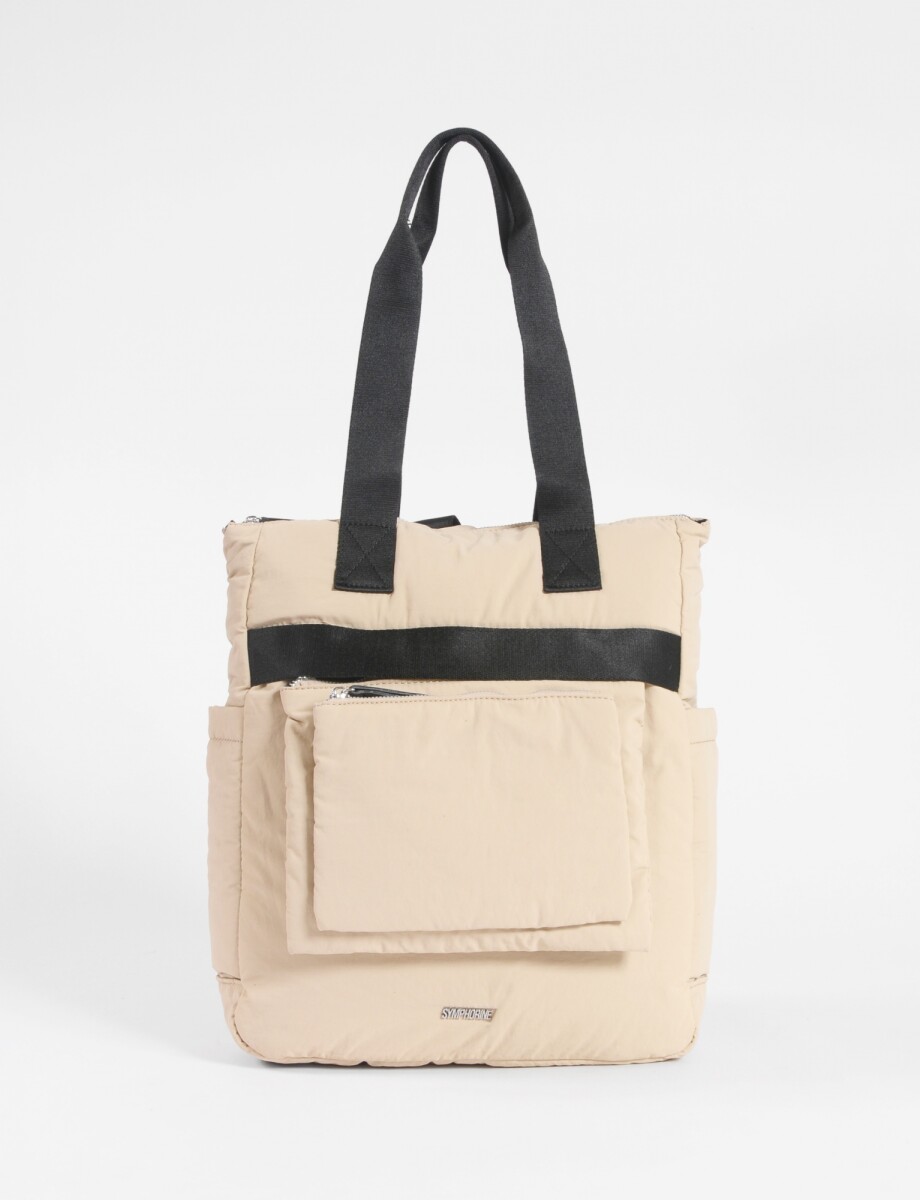 Mochila bolsillo removible - beige 