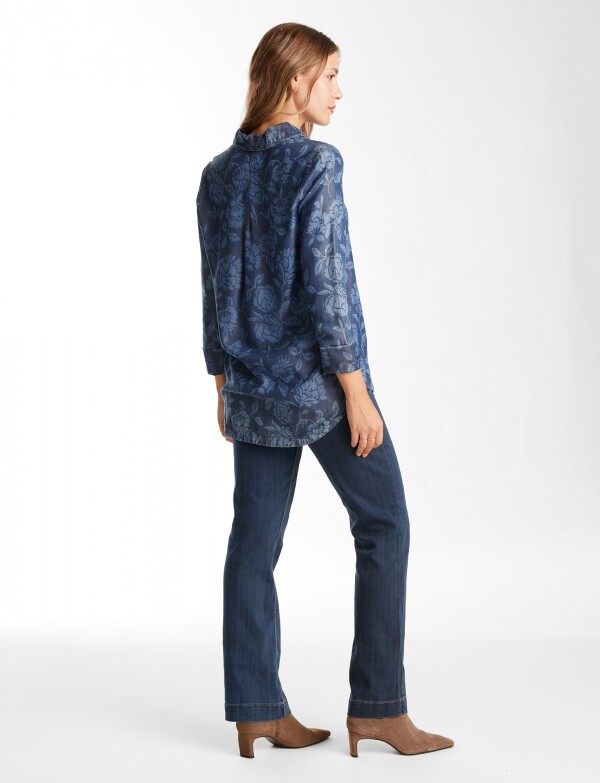 Blusa Lyocell Flores JEAN OSCURO