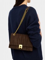 Bolso De Hombro Efecto Piel Con Solapa marron