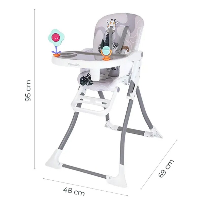 Silla de Bebe para Comer Carestino Río Ajustable Gris