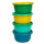Pack x4 bowls c/ tapa 236ml verdes y azules