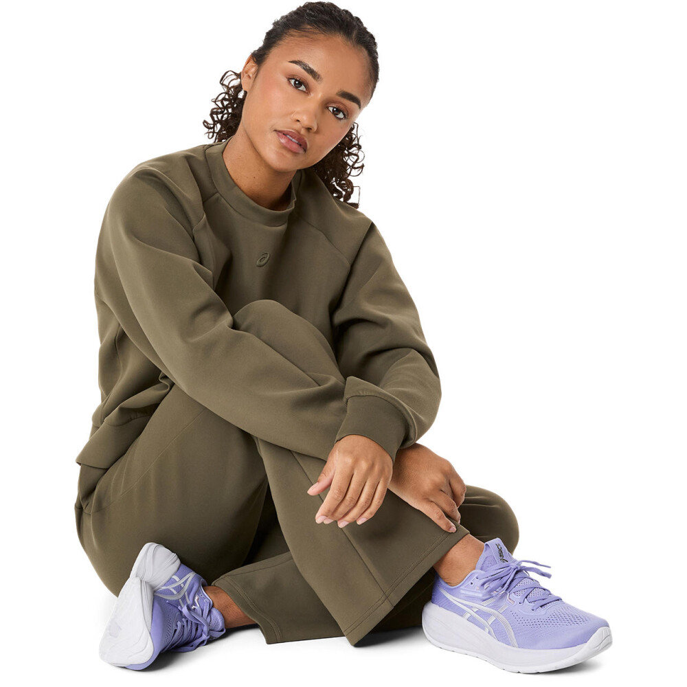 Polera Training Nagino Refined Texture Sweat Top Mujer Dark Olive