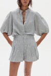 Camisa Bubble en Lino Eddie Stripes