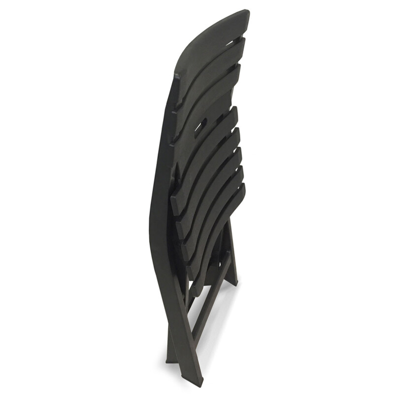 Silla Plegable Simil Madera Reforzada Plástico NEGRO