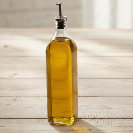 Aceitero vidrio 250 cc pico de metal TRANSPARENTE