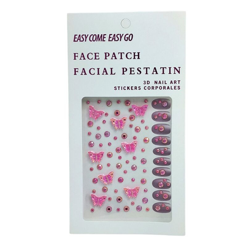 Set Stickers para Uñas y Rostro Fucsia