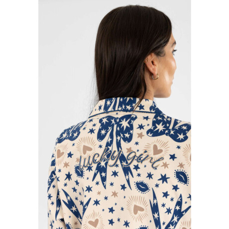 Pijama flannel fleece lucky girl Azul