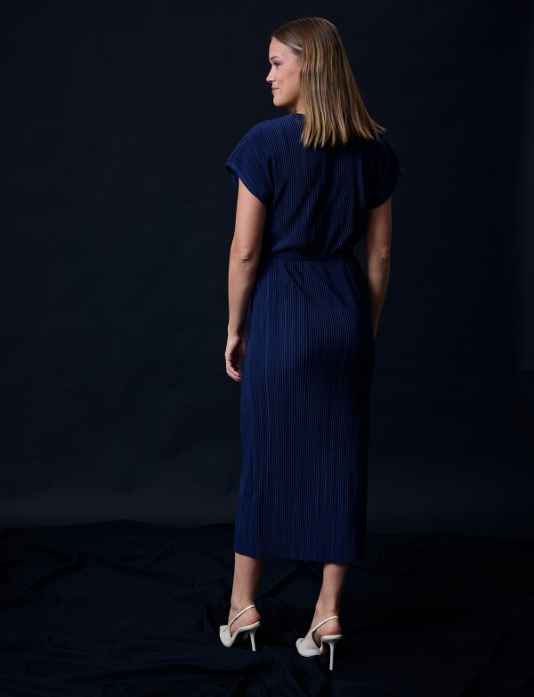 Vestido Midi Plisado AZUL