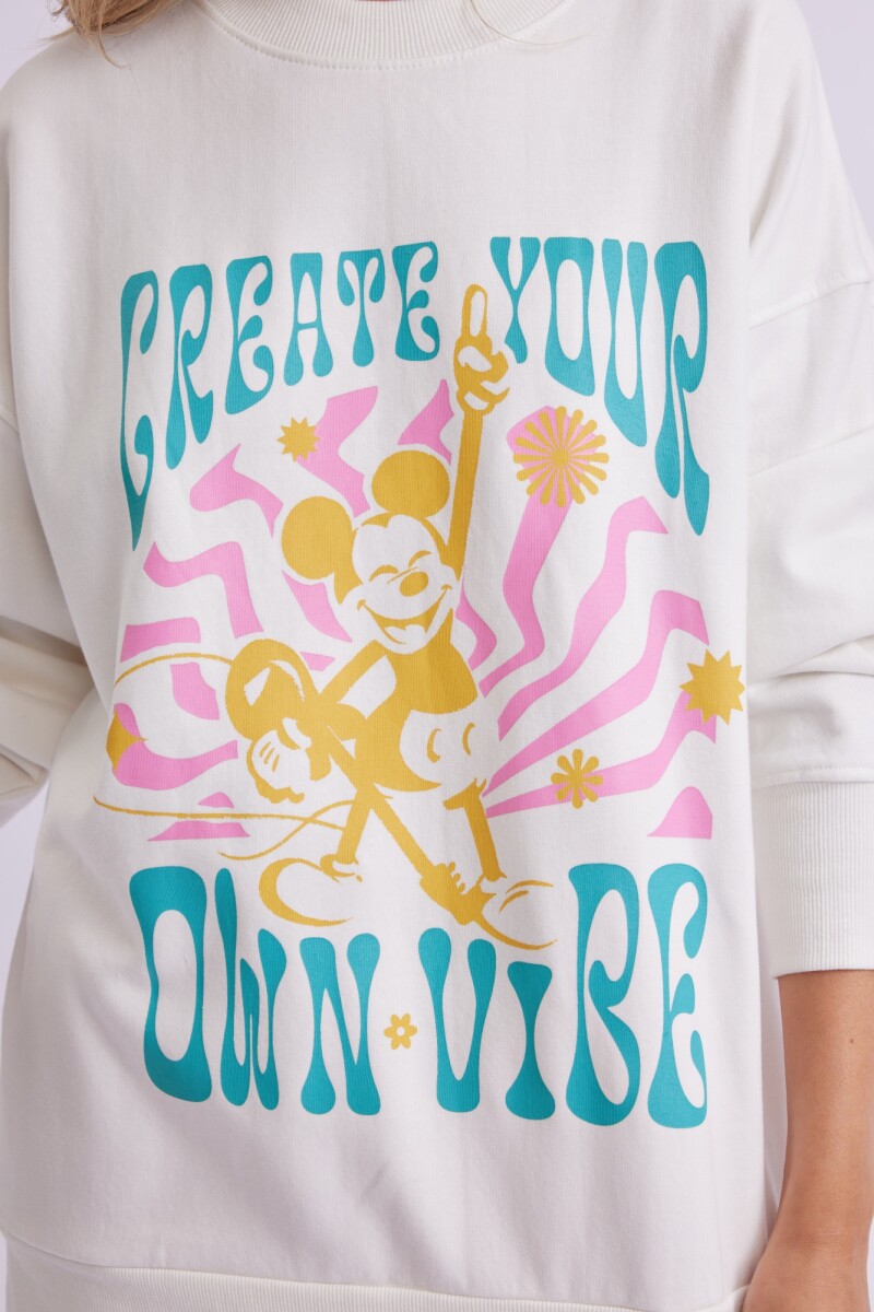 Buzo oversize estampa mickey Crudo