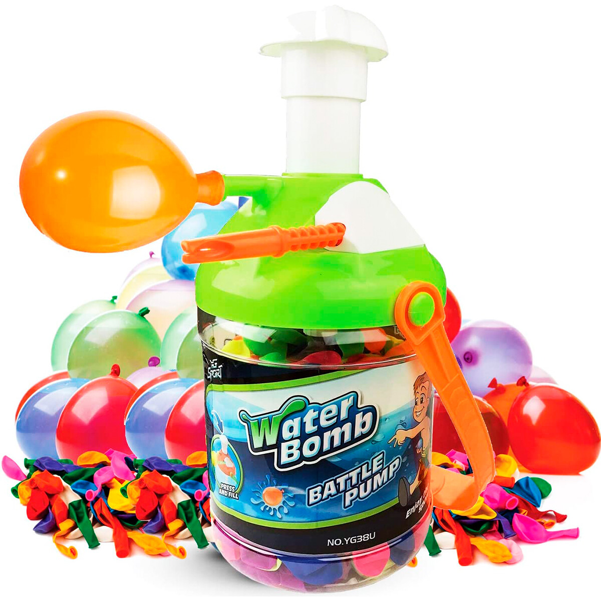 Botella Inflador Recarga + 250 Bombitas De Agua - Jug002002 