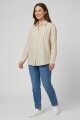 Camisa m/l rayada BEIGE