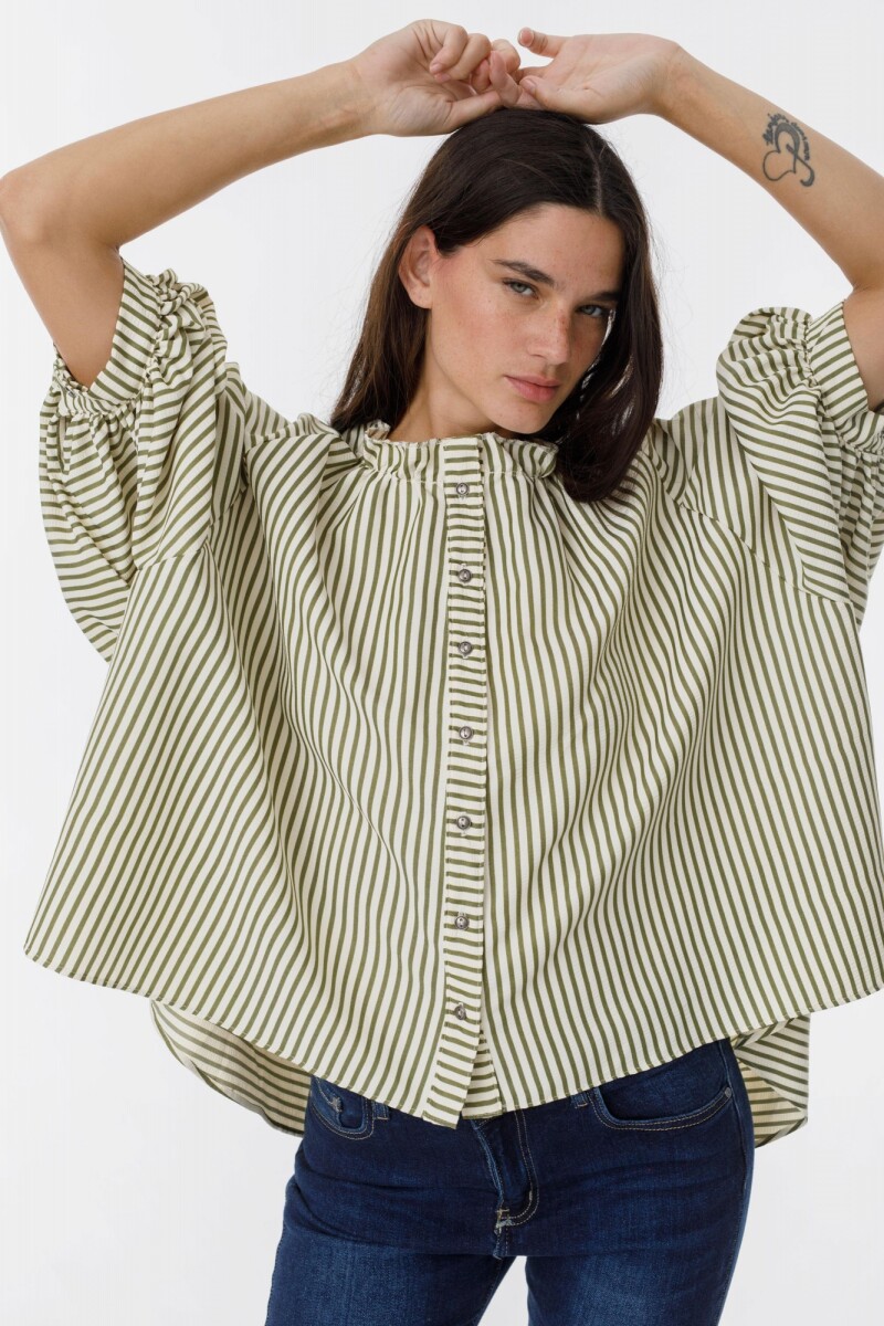 Camisa New Fini Rayas Verde