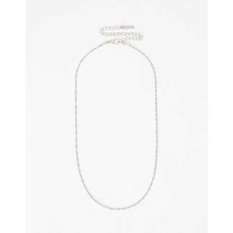 Collar Corto Delicado Orgánico Plateado Rodio