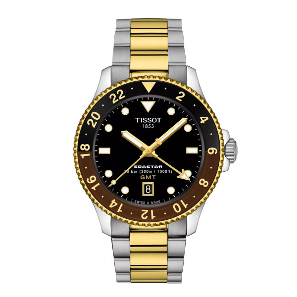 Reloj Tissot SEASTAR 1000 GMT 40MM -acero inoxidable con recubrimiento PVD en oro amarillo. Reloj Tissot SEASTAR 1000 GMT 40MM -acero inoxidable con recubrimiento PVD en oro amarillo.