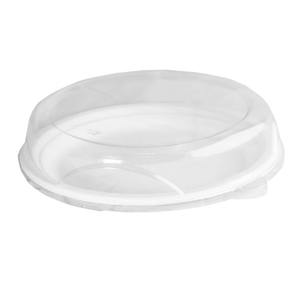 TAPA PET PARA BANDEJA COMPOSTABLE OVAL TRANSPARENTE