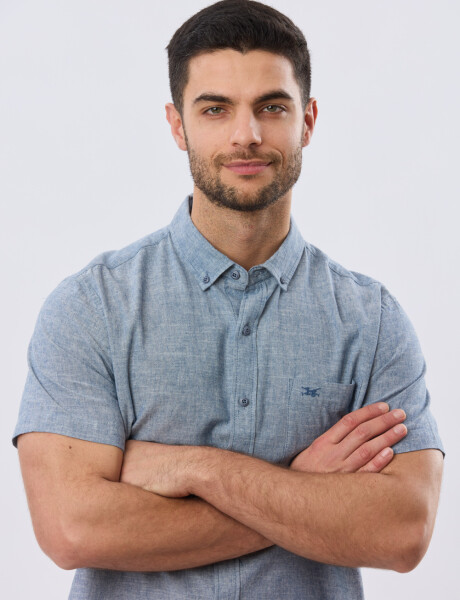 CAMISA LISA DE LINO Denim