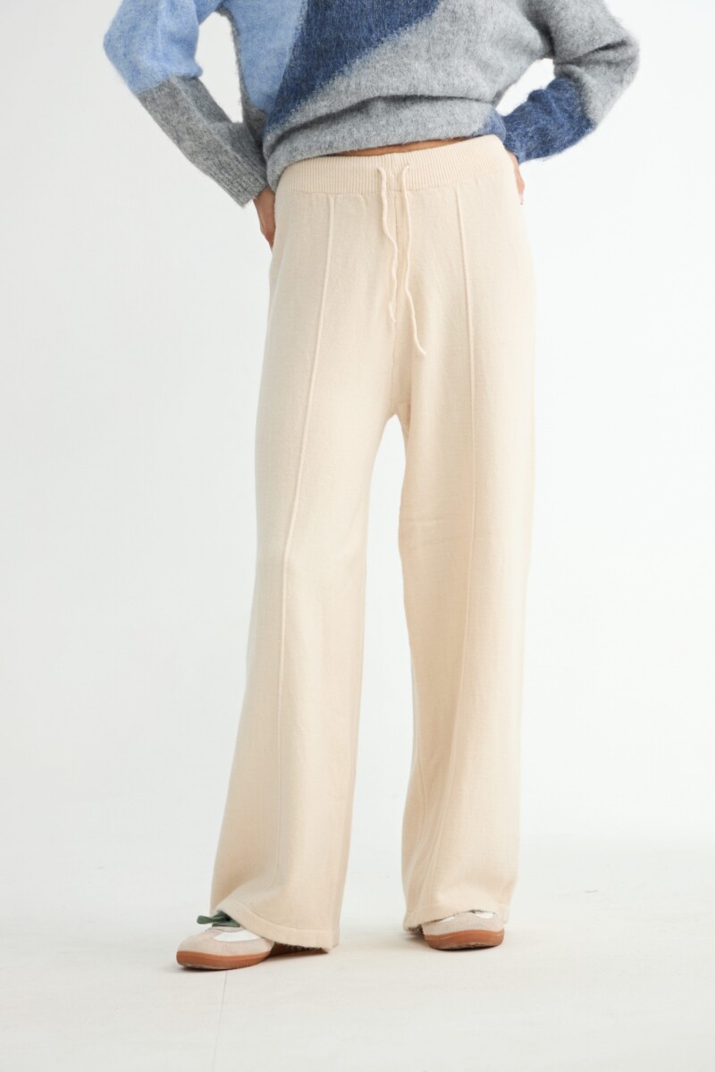 PANTALÓN TEJIDO TULIPA T1 - CRUDO 