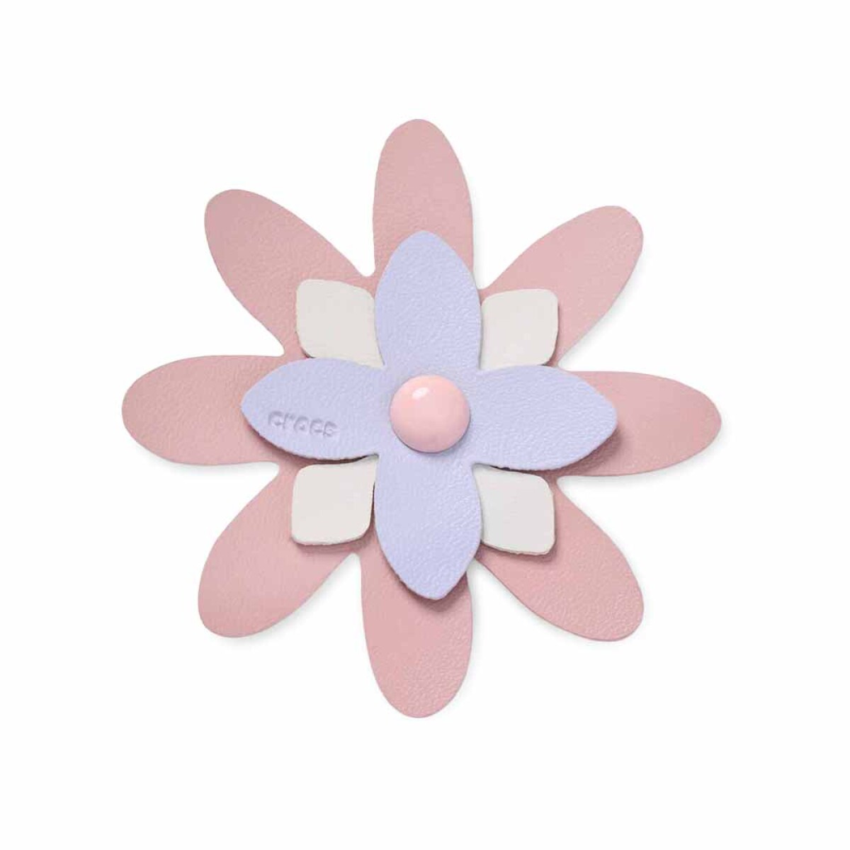 Jibbitz Faux Leather Pink Flower 