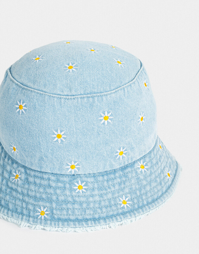 Sombreros Flores Piluso Denim Margaritas - Azul Celeste