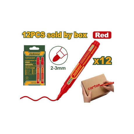 Marcador Permanente Rojo Jadever Marcador Permanente Rojo Jadever