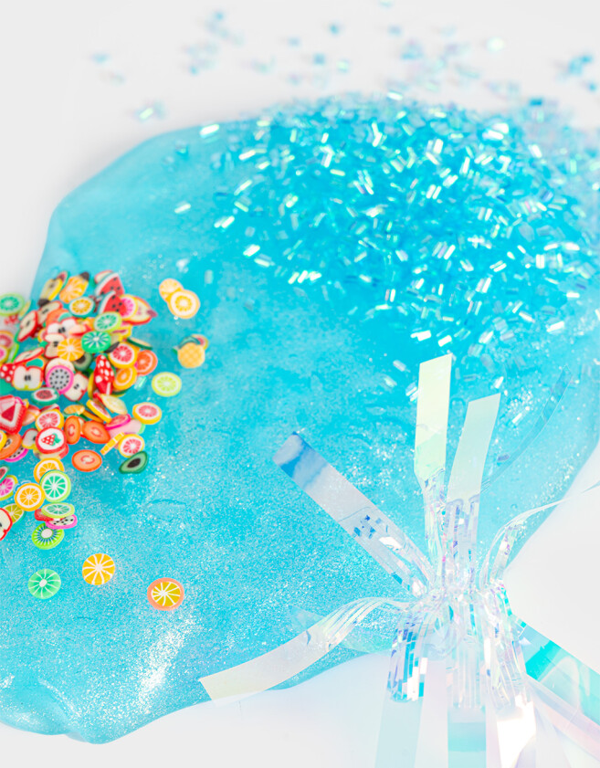 Lúdico Slime Con Accesorios Para Customizar - Azul Celeste