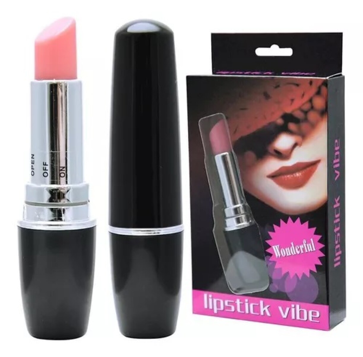 Discreto Vibrador Labial Para Estimular Clitoris Lipsctick - Negro 