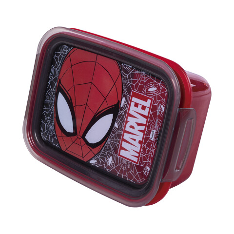 Pote Plástico Spiderman Con Traba y División 850 ml U