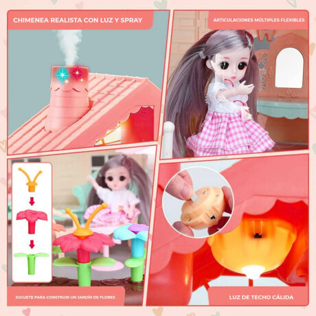 Casita De Muñeca Grande Drem House 195 Pcs + Luces Jug007206