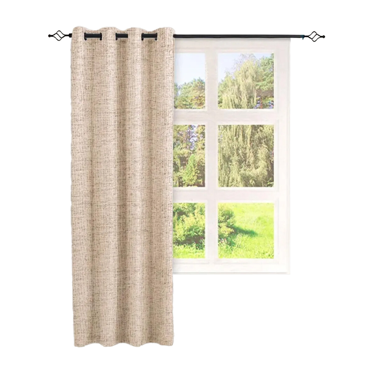 Cortina Blackout 140x230 Cm Bloquea Luz Dormitorio Living - Beige 