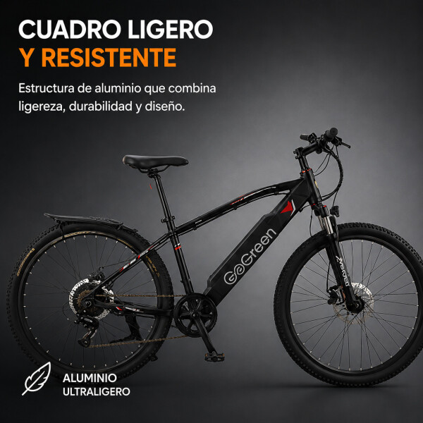 Bicicleta Electrica Gogreen Mountain 27.5 250W 36V Shimano Variante Color Negro