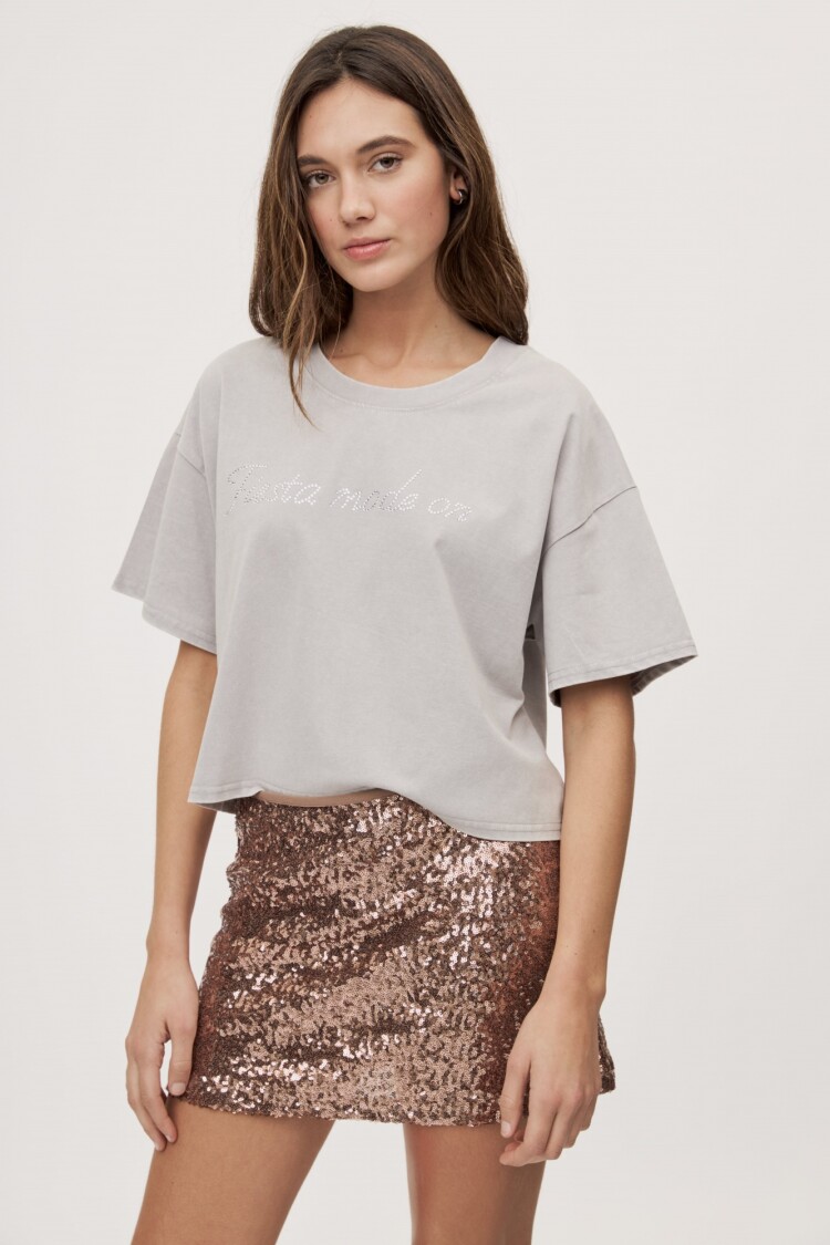 REMERA FIESTA Gris Claro