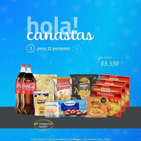 CANASTA REUNIÓN FAMILIAR/CUMPLE PARA 12 PERSONAS CANASTA REUNIÓN FAMILIAR/CUMPLE PARA 12 PERSONAS