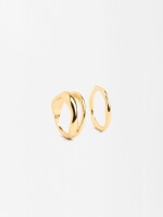 Set De Anillos Irregulares dorado
