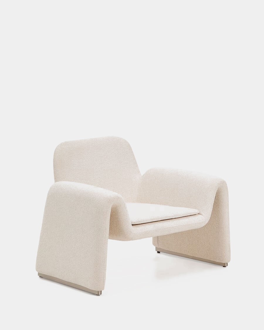 Butaca Melvia de chenilla beige