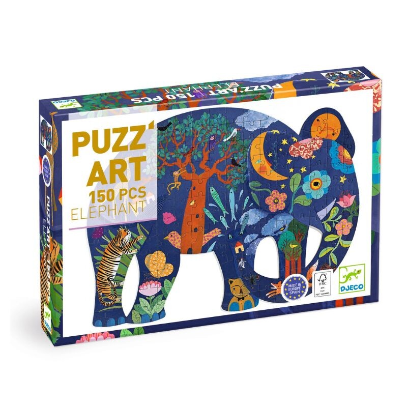 PFORM150 Puzzle Arte 62x46 Cm 150 Pcs 6+ Djeco - Elefante