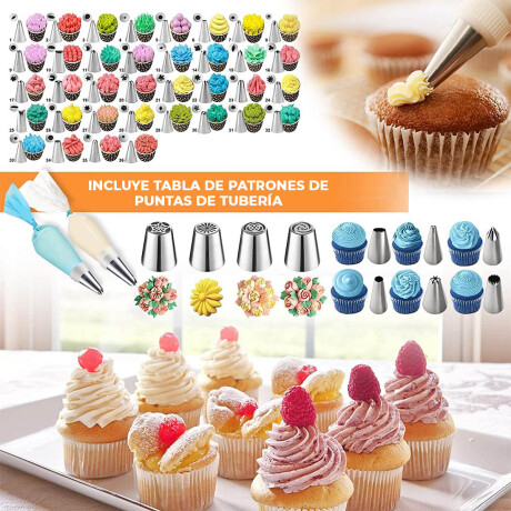 Set De Decoración Repostería Tortas Pasteles 236 Pcs Azul