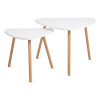Set 2 Mesas Ratona Triangular Nido Estilo Nórdico Blanca Set 2 Mesas Ratona Triangular Nido Estilo Nórdico Blanca