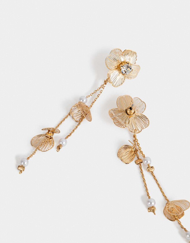 Aros Colgantes Cortos Filigrana Aros Colgante Largos De Filigrana - Dorado