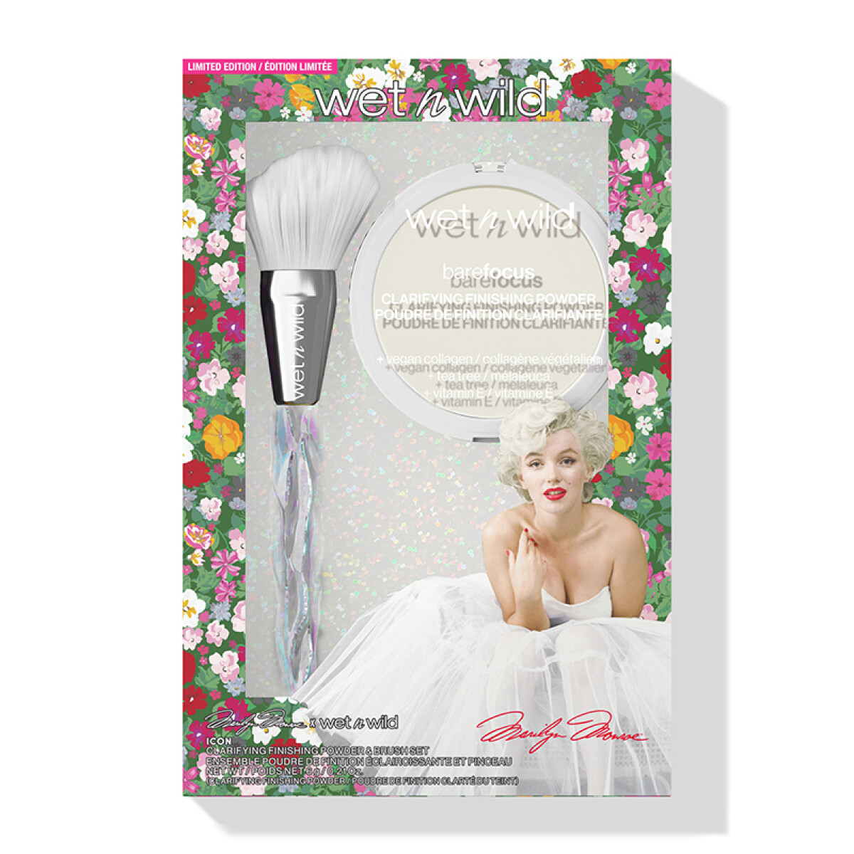 Kits de maquillaje edición limitada Marilyn Monroe Wet n Wild - Polvo finalizador + Brocha grande 