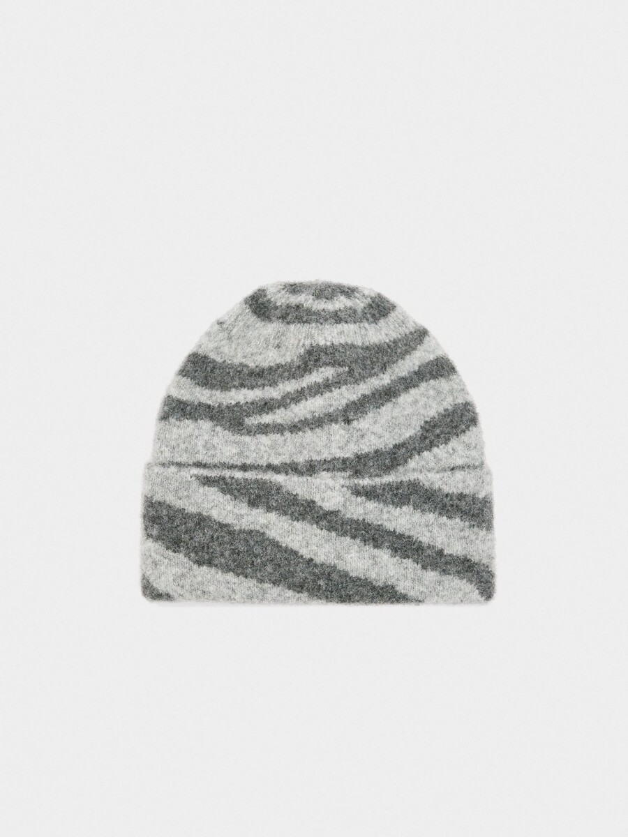 Gorro Estampado Animal Con Dobladillo multicolor