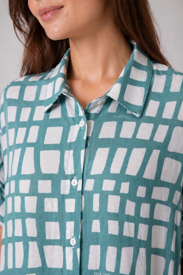 Vestido Camisero Pupa Estampa Verde