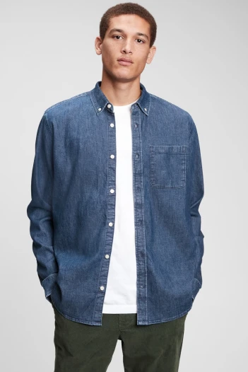 Camisa De Jean Hombre Medium Indigo