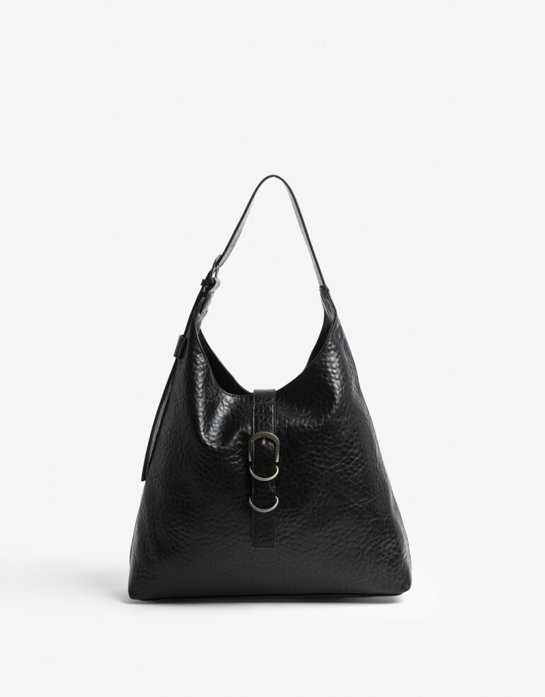 Saca Cartera Formato Hobo Negra - Negro
