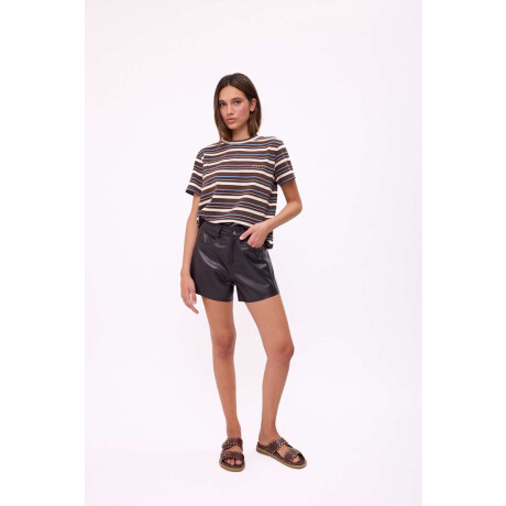 Short Wide Xl Couro Chocolate