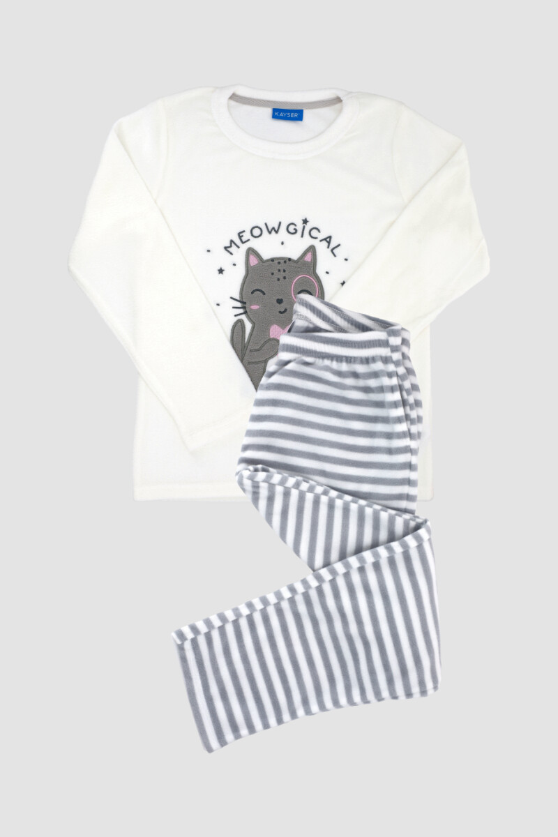 Pijama infantil polar meo - Marfil 