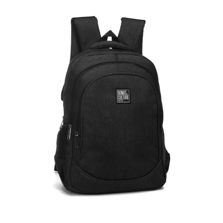 Mochila Bonus Culture 3 cierres y Bolsillos de Red NEGRO