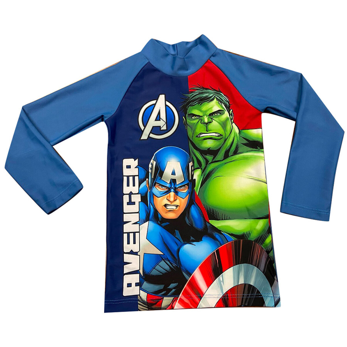 Remera Infantil con Filtro UV 50 Avengers Manga Larga - AZUL-ROJO 