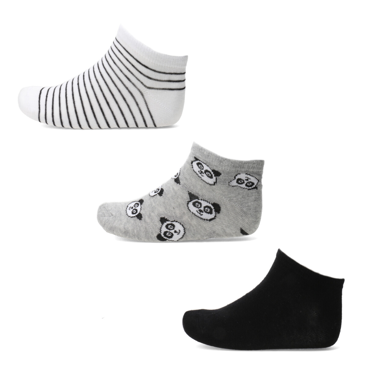 Medias trainer pack x 3 MissCarol - Grey/Black/White 