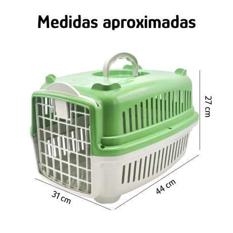 Transportadora Plástica Rígida Mascotas Pequeñas MMA PET N°1 Verde Claro