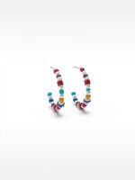 Aros Con Cuentas Multicolores multicolor